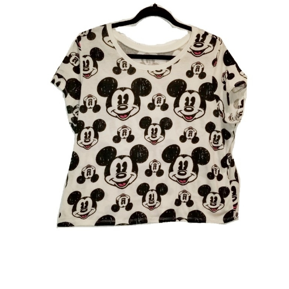 Faces of Mickey Mouse crop top